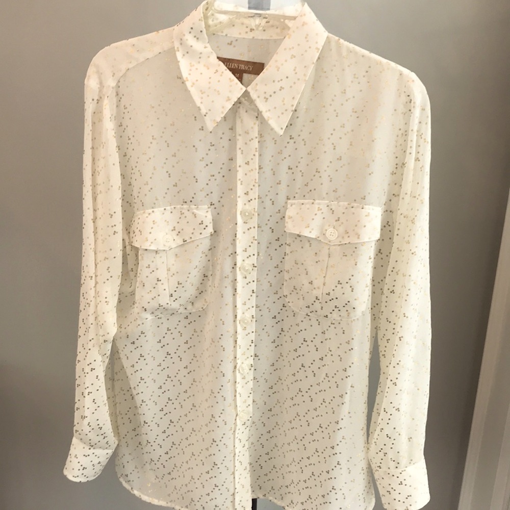 Ellen Tracy Sheer Top M